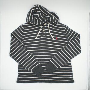 POLO RALPH LAUREN STRIPED HALF BUTTON LIGHTWEIGHT HOODIE